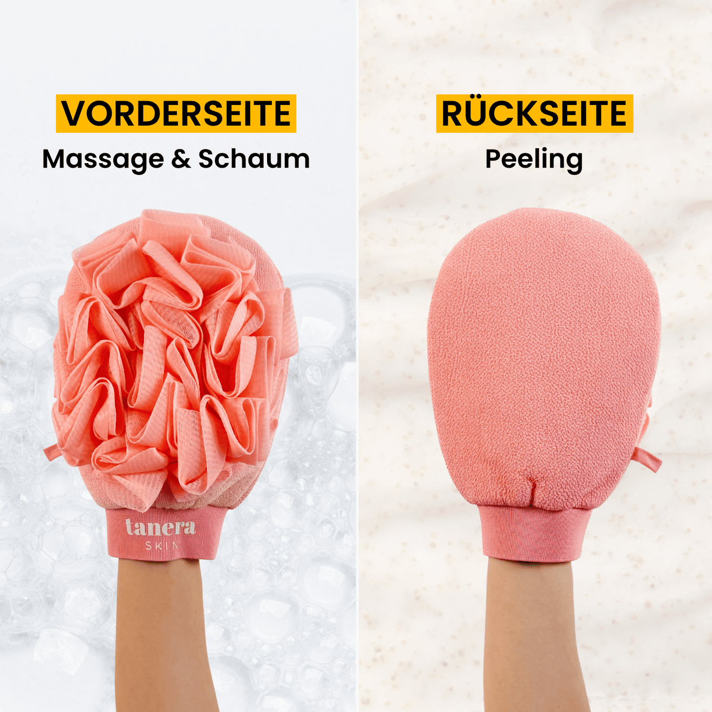2-in-1 Loofah Peeling Handschuh